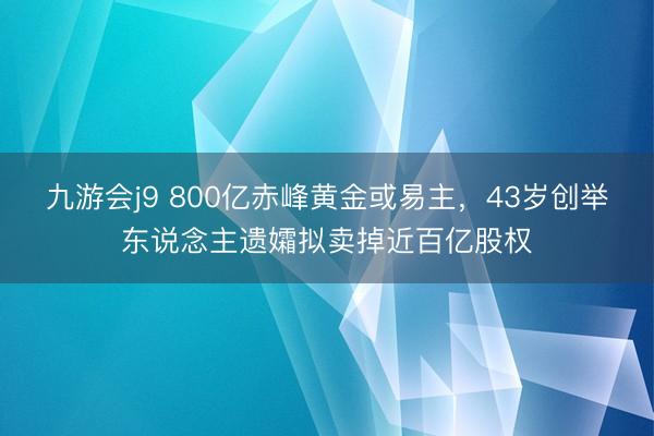 九游会j9 800亿赤峰黄金或易主，43岁创举东说念主遗孀拟卖掉近百亿股权